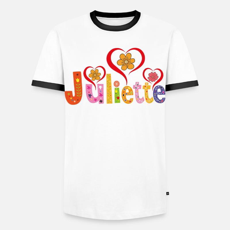 Personalized Juliette Name - Men's Ringer Shirt - white/black