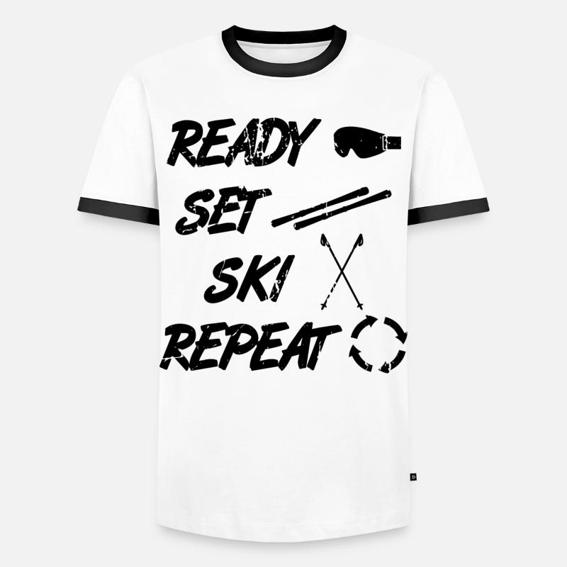 Funny skier saying - Men's Ringer Shirt - white/black