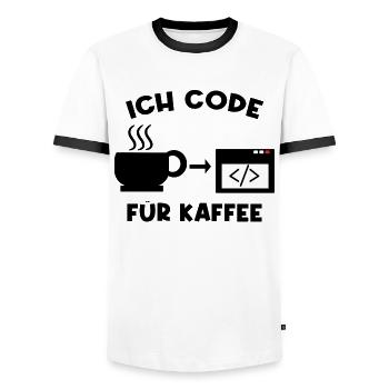 Coder Statement Arbeit Job Geld Verdienen Karriere - Männer Kontrast-T-Shirt - Weiß/Schwarz - Vorne - AI Model Female 172 light (172cm) & AI Model Male 178 dark (178cm)