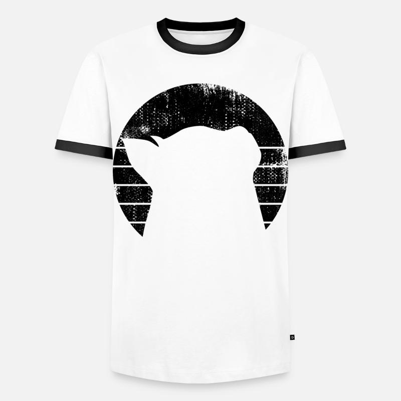 Katze - Männer Kontrast-T-Shirt - Weiß/Schwarz