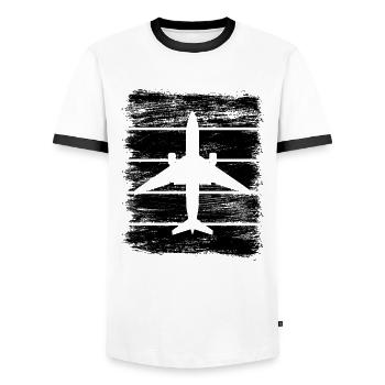 Flugzeuge - Männer Kontrast-T-Shirt - Weiß/Schwarz - Vorne - AI Model Female 172 light (172cm) & AI Model Male 178 dark (178cm)