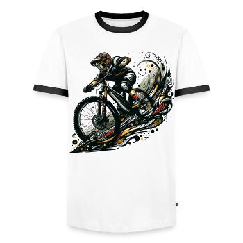 VTT VTT Descente Cadeau - T-shirt contrasté Homme - blanc/noir - Devant - AI Model Female 172 light (172cm) & AI Model Male 178 dark (178cm)