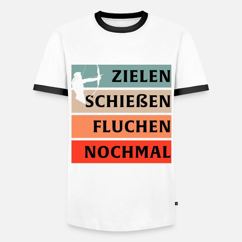 Bogen Bogenschießen - Männer Kontrast-T-Shirt - Weiß/Schwarz