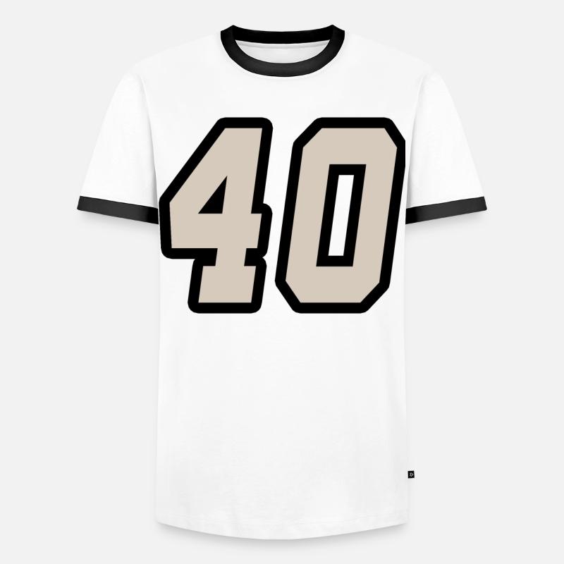 Nummer vierzig 40 - Männer Kontrast-T-Shirt - Weiß/Schwarz