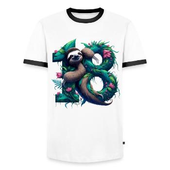 18 Year Old Sloth 18 Year Old 18th Birthday Gesch - Men's Ringer Shirt - white/black - Front - AI Model Female 172 light (172cm) & AI Model Male 178 dark (178cm)