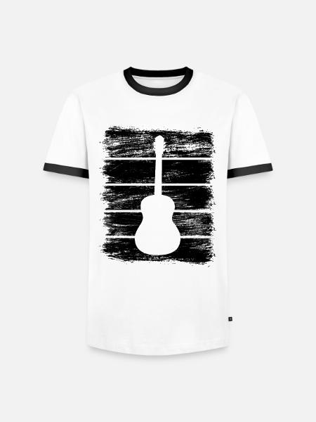 Guitar Sketch - Men's Ringer Shirt - white/black