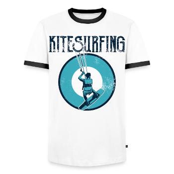 Kitesurfer - Männer Kontrast-T-Shirt - Weiß/Schwarz - Vorne - AI Model Female 172 light (172cm) & AI Model Male 178 dark (178cm)