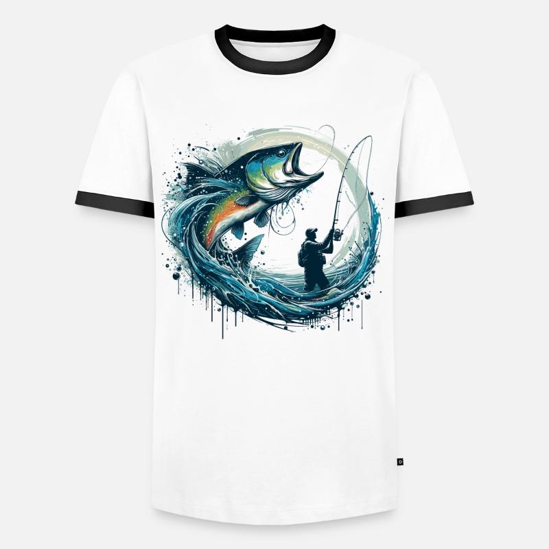 Fishing Dynamic Gift - Men's Ringer Shirt - white/black