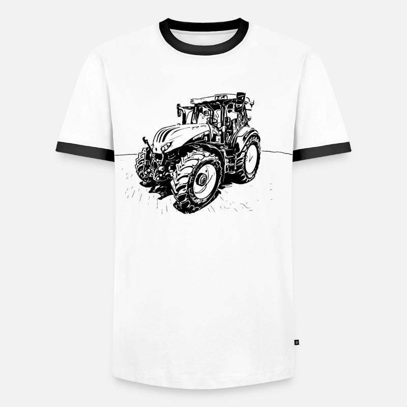 Traktor Steyr 4120 - Männer Kontrast-T-Shirt - Weiß/Schwarz