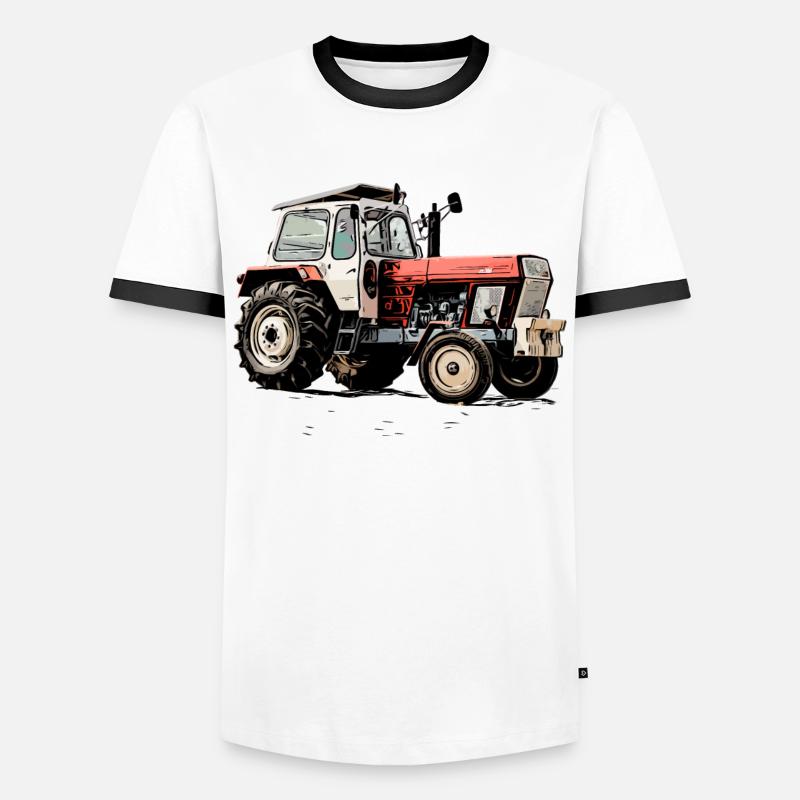 Progress Tractor ZT - Men's Ringer Shirt - white/black