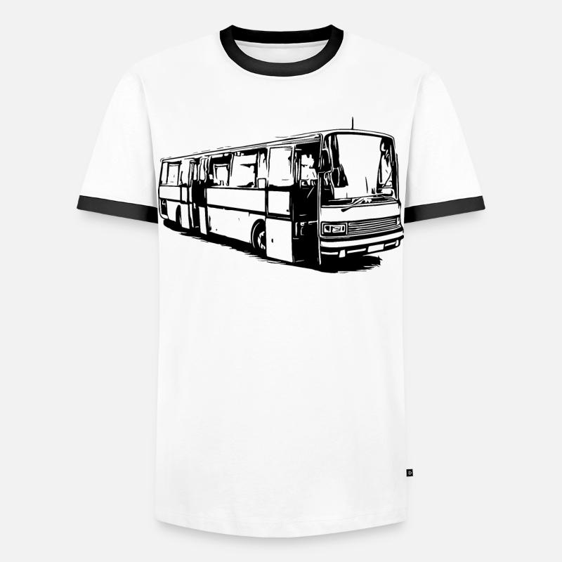 Setra Bus Setra S215 UL - Männer Kontrast-T-Shirt - Weiß/Schwarz