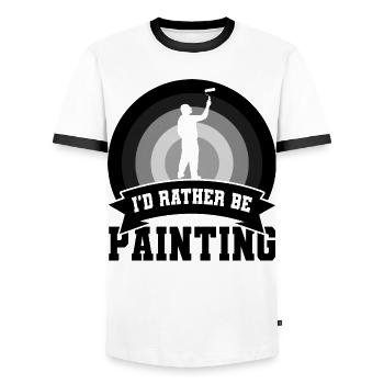 Funny Painter Quote - Men's Ringer Shirt - white/black - Front - AI Model Female 172 light (172cm) & AI Model Male 178 dark (178cm)