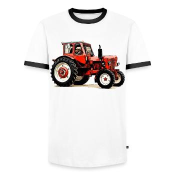 Belarus mts 50 - Männer Kontrast-T-Shirt - Weiß/Schwarz - Vorne - AI Model Female 172 light (172cm) & AI Model Male 178 dark (178cm)