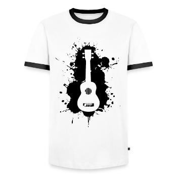 Ukulele - Männer Kontrast-T-Shirt - Weiß/Schwarz - Vorne - AI Model Female 172 light (172cm) & AI Model Male 178 dark (178cm)