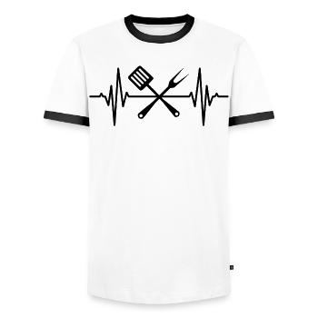 Wooden Spoon Heart Line - Men's Ringer Shirt - white/black - Front - AI Model Female 172 light (172cm) & AI Model Male 178 dark (178cm)