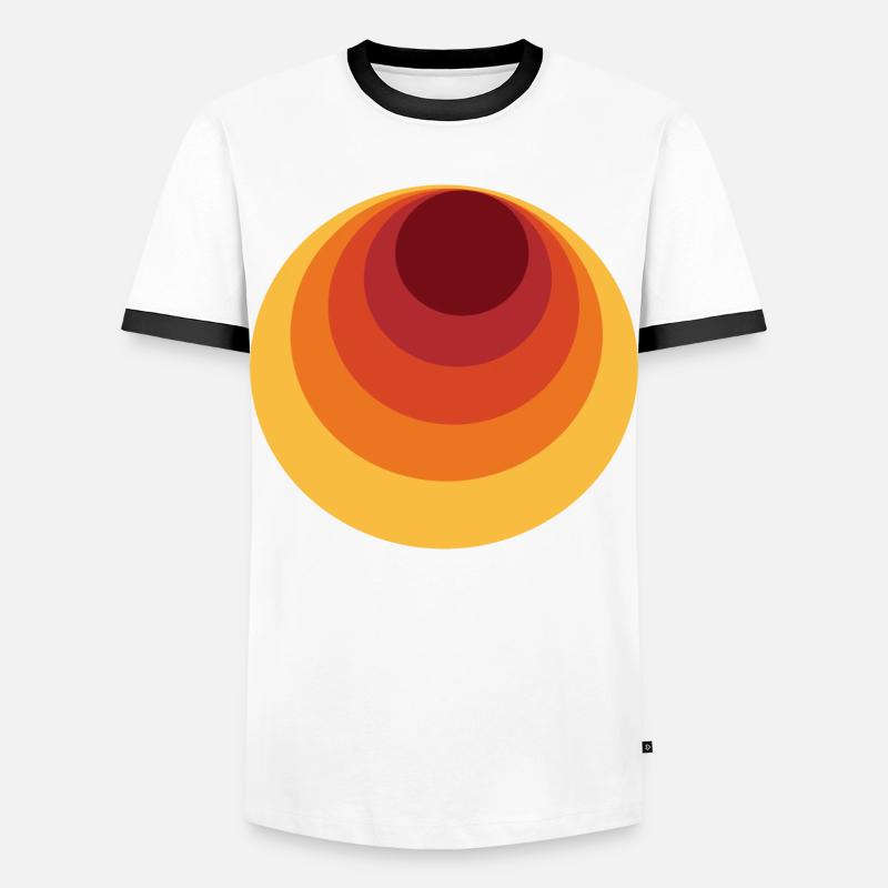 Retro Circle Polka Dot - Men's Ringer Shirt - white/black
