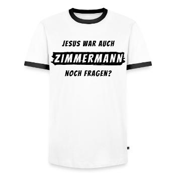 Zimmermann Geschenk Spruch Handwerker - Männer Kontrast-T-Shirt - Weiß/Schwarz - Vorne - AI Model Female 172 light (172cm) & AI Model Male 178 dark (178cm)