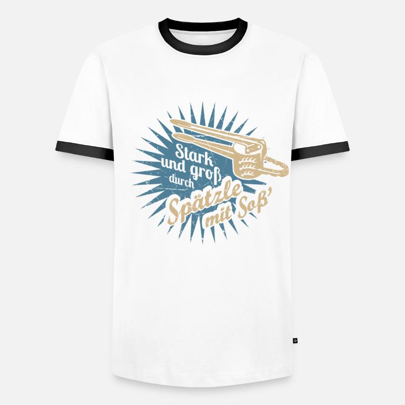Spätzle mit Soß' - Männer Kontrast-T-Shirt - Weiß/Schwarz