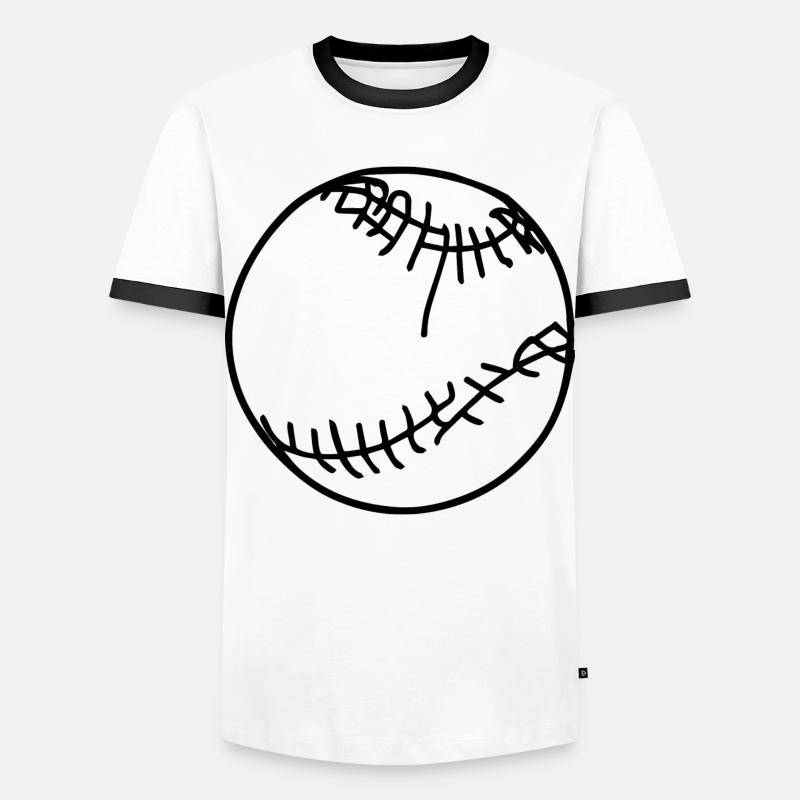 Baseball Ball - Men's Ringer Shirt - white/black
