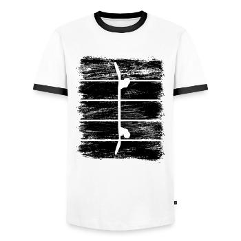 Skateboard - Männer Kontrast-T-Shirt - Weiß/Schwarz - Vorne - AI Model Female 172 light (172cm) & AI Model Male 178 dark (178cm)