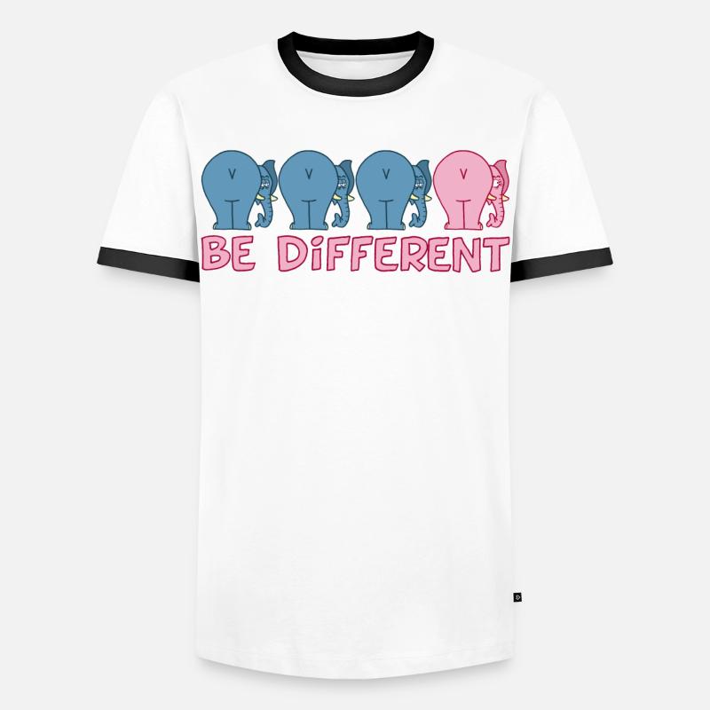 A different elephant - Men's Ringer Shirt - white/black