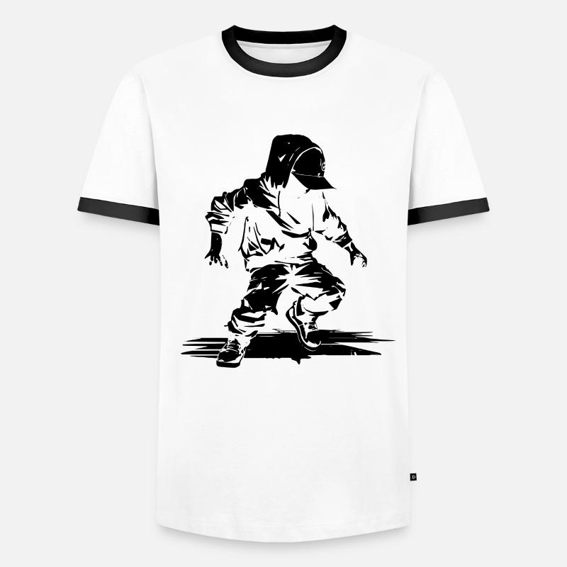 Breakdance Dancer Illustration - Men's Ringer Shirt - white/black