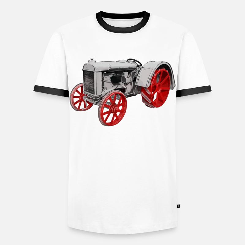 Traktor Model F - Männer Kontrast-T-Shirt - Weiß/Schwarz