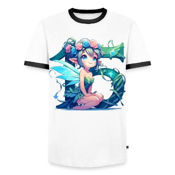 15 ans fée elfe mignon cadeau d’anniversaire - T-shirt contrasté Homme - blanc/noir - Devant - AI Model Female 172 light (172cm) & AI Model Male 178 dark (178cm)