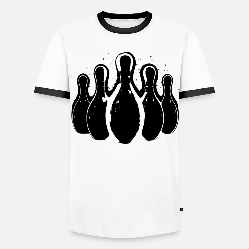 Bowling Graphics - Men's Ringer Shirt - white/black