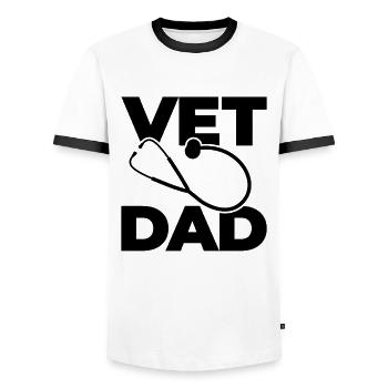 Père vétérinaire - T-shirt contrasté Homme - blanc/noir - Devant - AI Model Female 172 light (172cm) & AI Model Male 178 dark (178cm)