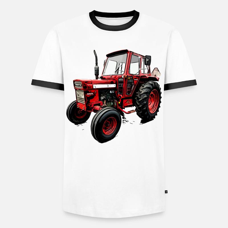 Traktor BM T 500 - Männer Kontrast-T-Shirt - Weiß/Schwarz