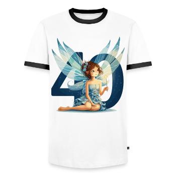 40 Jahre Fee Elfe süß Geburtstag Geschenk - Männer Kontrast-T-Shirt - Weiß/Schwarz - Vorne - AI Model Female 172 light (172cm) & AI Model Male 178 dark (178cm)