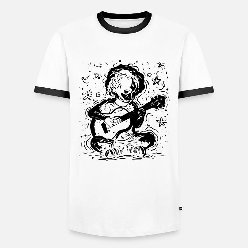 Ukulele Child - Men's Ringer Shirt - white/black