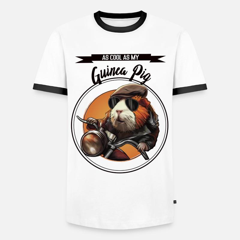 Cool guinea pig – statement design - Men's Ringer Shirt - white/black