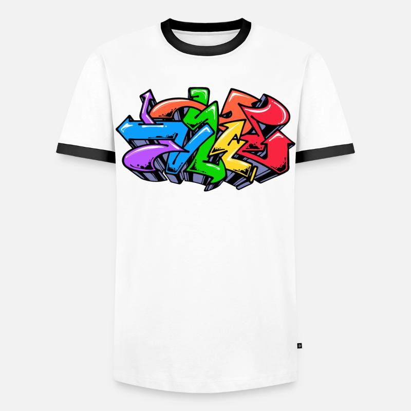 Graffiti Strassenkunst Wildstyle Illustration - Männer Kontrast-T-Shirt - Weiß/Schwarz