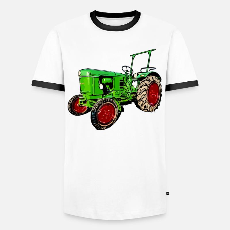 Alter Traktor Deutz D25 - Männer Kontrast-T-Shirt - Weiß/Schwarz