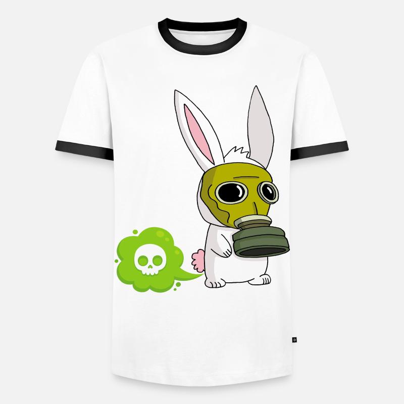 Farting Rabbit - Men's Ringer Shirt - white/black