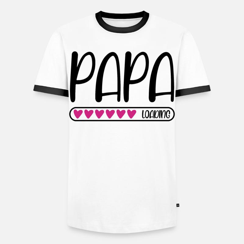 Papa loading - Männer Kontrast-T-Shirt - Weiß/Schwarz