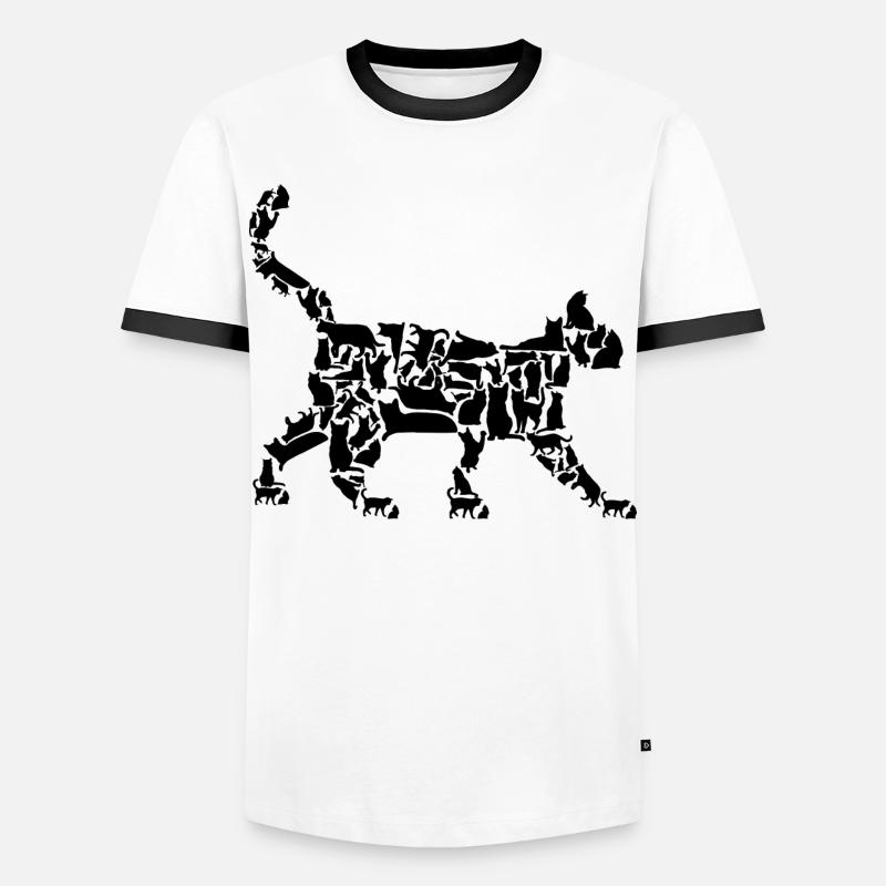 Cat - Men's Ringer Shirt - white/black