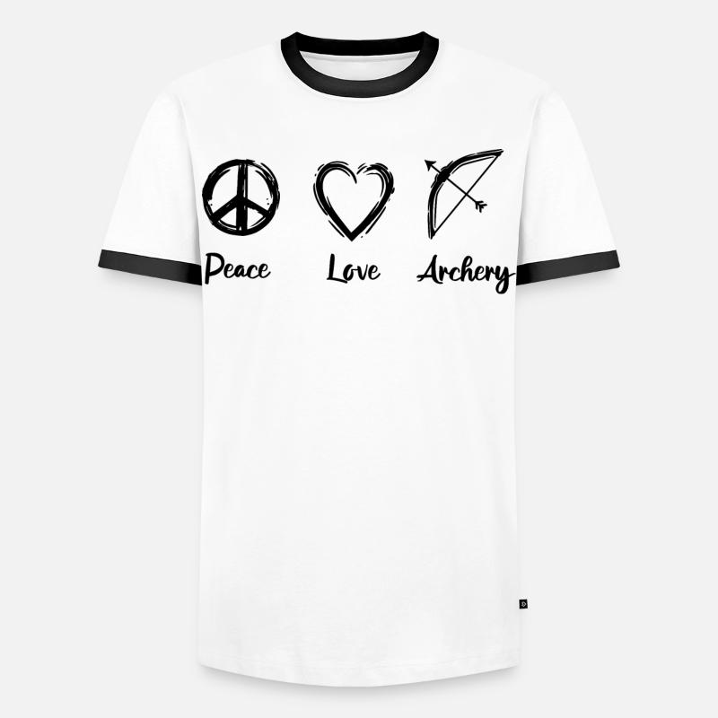 Archers Routine - Men's Ringer Shirt - white/black
