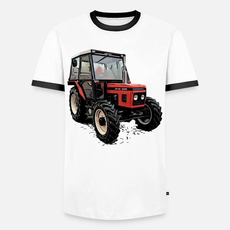 Tractor 5245 - Men's Ringer Shirt - white/black