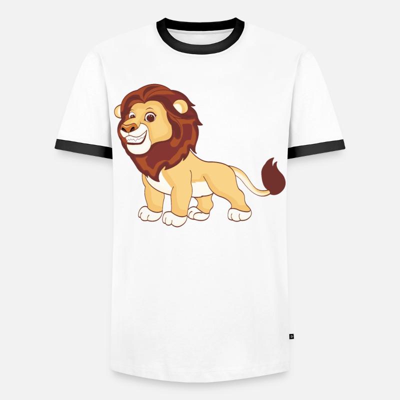 Ein prächtiger Löwe - Männer Kontrast-T-Shirt - Weiß/Schwarz