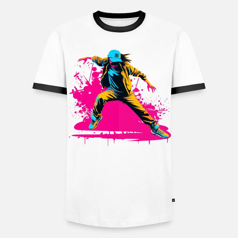 90s Breakdancer - Men's Ringer Shirt - white/black