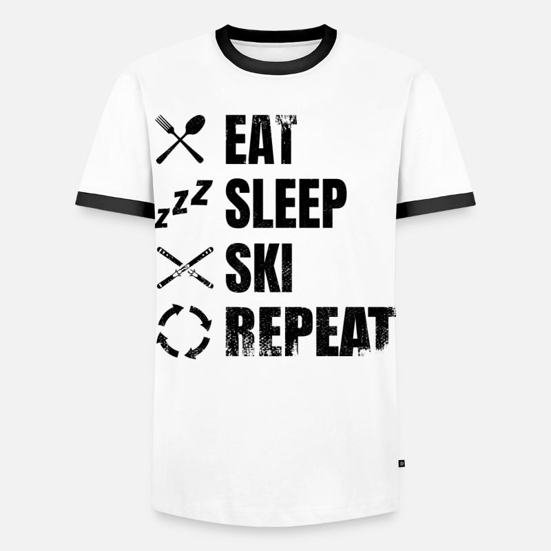 Skiing Lovers Routine - Men's Ringer Shirt - white/black