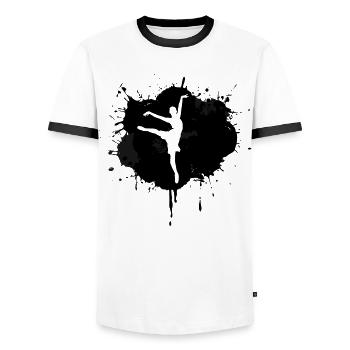 Ballerina - Men's Ringer Shirt - white/black - Front - AI Model Female 172 light (172cm) & AI Model Male 178 dark (178cm)
