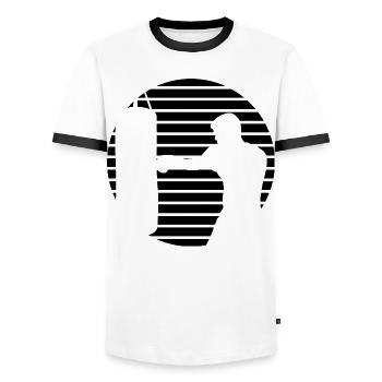 Boxer - Männer Kontrast-T-Shirt - Weiß/Schwarz - Vorne - AI Model Female 172 light (172cm) & AI Model Male 178 dark (178cm)