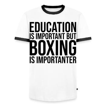 Boxen - Männer Kontrast-T-Shirt - Weiß/Schwarz - Vorne - AI Model Female 172 light (172cm) & AI Model Male 178 dark (178cm)