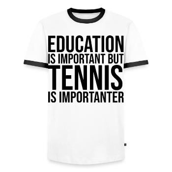 tennis - T-shirt contrasté Homme - blanc/noir - Devant - AI Model Female 172 light (172cm) & AI Model Male 178 dark (178cm)