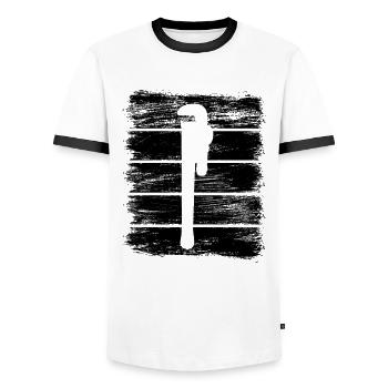 Dessin de clé à pipe - T-shirt contrasté Homme - blanc/noir - Devant - AI Model Female 172 light (172cm) & AI Model Male 178 dark (178cm)