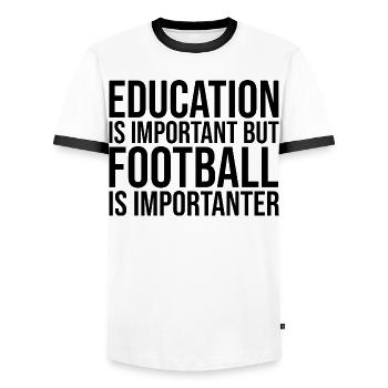 Football Football Football - T-shirt contrasté Homme - blanc/noir - Devant - AI Model Female 172 light (172cm) & AI Model Male 178 dark (178cm)